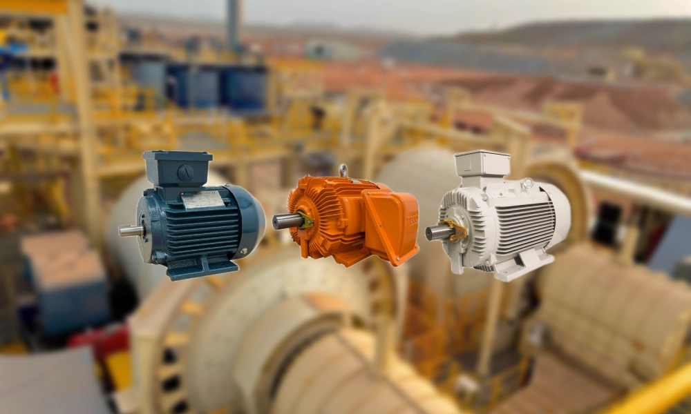 TECO Te3, MAXe3 Mining and MAXeV4 three phase induction motors at a mine site